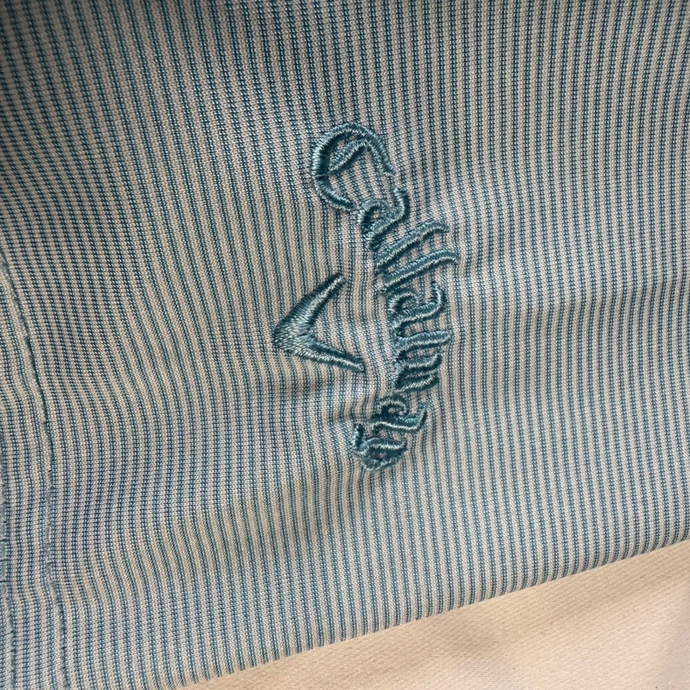 Callaway Opti-Dri Mens Large Blue Striped Golf Polo Shirt Short Sleeve MA5013 - Picture 3 of 9